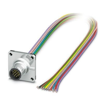 SACC-SQ-M12MS-12CON-20/0,5 - Connettore a innesto per apparecchiatura parete frontale