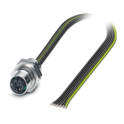 SACC-DSI-M12FSM-5PE-M16XL/0,2X - Connettore a innesto per apparecchio parete posteriore