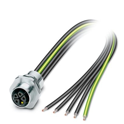 SACC-E-M12FSK-4PE-M16XL/0,2 - Connettore a innesto per apparecchiatura parete frontale