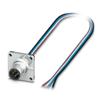 SACC-SQ-M12MS-4CON-25F/0,5 - Connettore a innesto per apparecchiatura a parete frontale