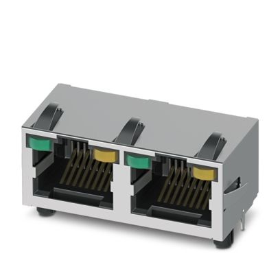 CUC-MP-J1ST-A/2R4LT-THR-LED - Connettori modulari RJ45 per circuito stampato