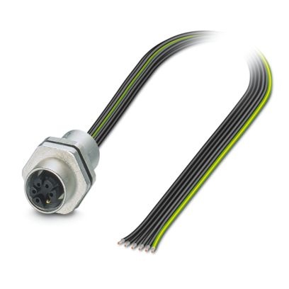 SACC-E-M12FSM-5PE-M16XL/0,2X - Connettore a innesto per apparecchiatura a parete frontale